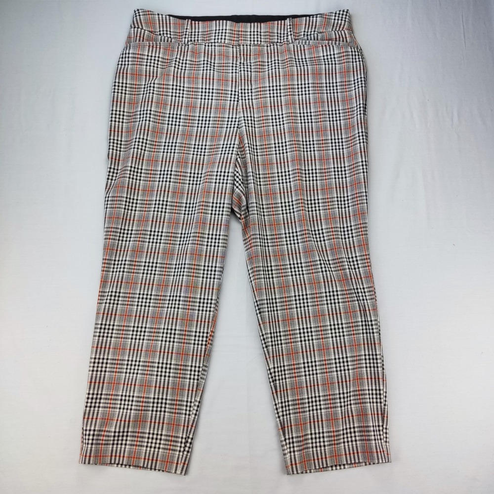 Ava & Viv Pants Women 18 Multicolor Plaid High Rise Straight Leg Dress Trousers